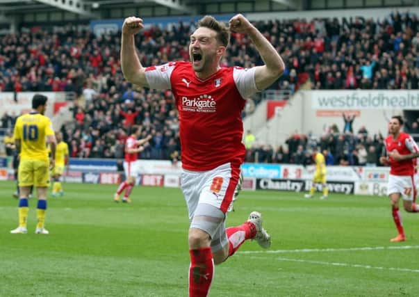 Lee Frecklington celebrates scoring the opener against Leeds United last season