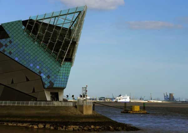 Looking across The Deep to Hull Docks  where an Â£80 million investment in a wind turbine assembly and project execution facility at Greenport Hull shows Siemens' commitment to the UK wind industry.  (BR1002 47b)  24 March 2014. Picture Bruce Rollinson