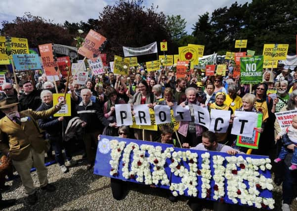 A fracking protest in Malton.