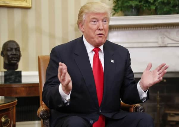 President-elect Donald Trump after his meeting with President Barack Obama in the Oval Office of the White House