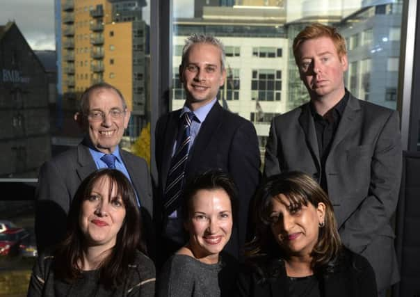 Judging panal for the Leeds Beckett business awards at DWF, Bridgewater Place. 17 November 2016.  Picture Bruce Rollinson