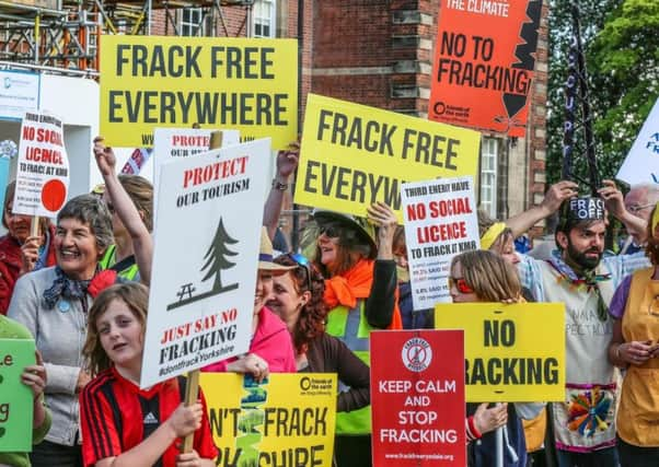 Fracking demonstrators take to the streets.