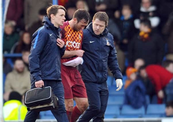 Waiting to step in: Rory McArdle, who was a commanding figure in the heart of the Bradford City defence before shoulder problems left him on the sidelines, is ready to reclaim his place.