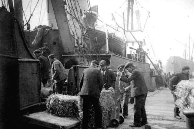 Goole Docks loading straw