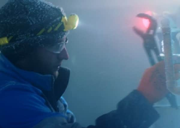 British Gas engineer Mark Earle undergoing extreme weather training.