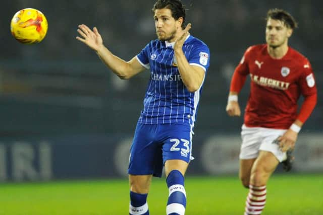 Sam Hutchinson brings the ball down on his chest (Photo: Steve Ellis)