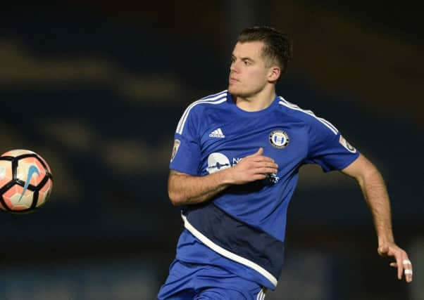 Jordan Sinnott saw red in the FA Cup replay at home to Esastleigh. Picture Bruce Rollinson