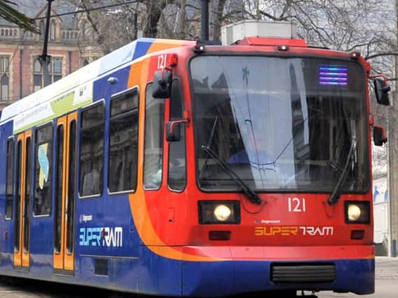 An elderly man was struck by a tram in Sheffield.