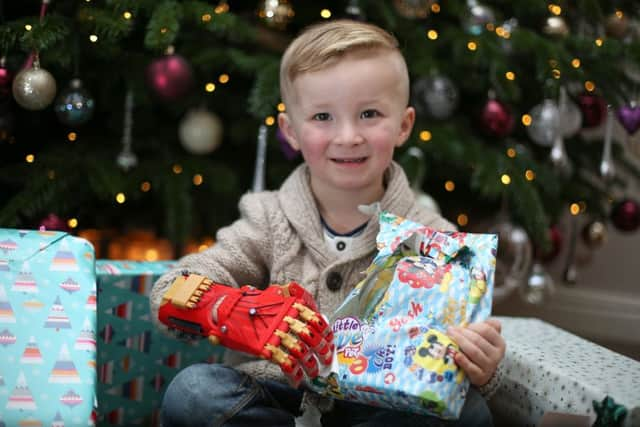 Brooklyn Bretnall-Croydon, four, from Doncaster, was born with one hand missing.  Picture: Ross Parry Agency