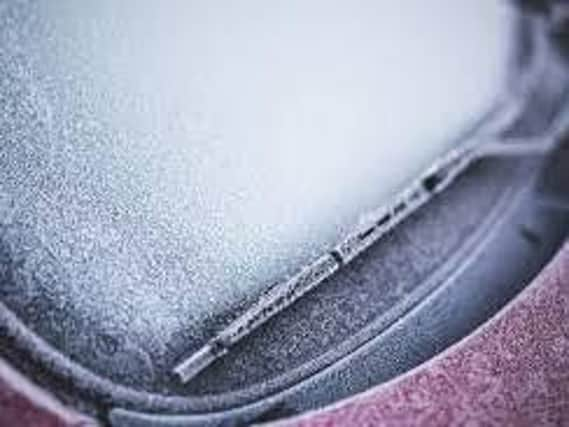 A frozen windscreen