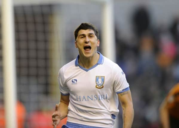 Sheffield Wednesday's Fernando Forestieri celebrates scoring at Wolves before Christmas. (Picture: Steve Ellis)