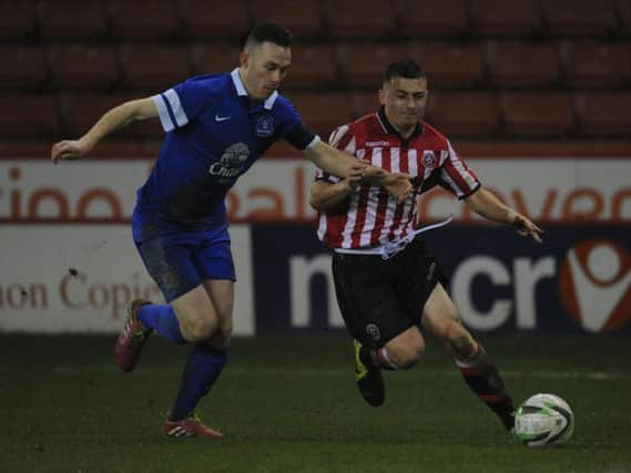 Everton youngster Gethin Jones in action