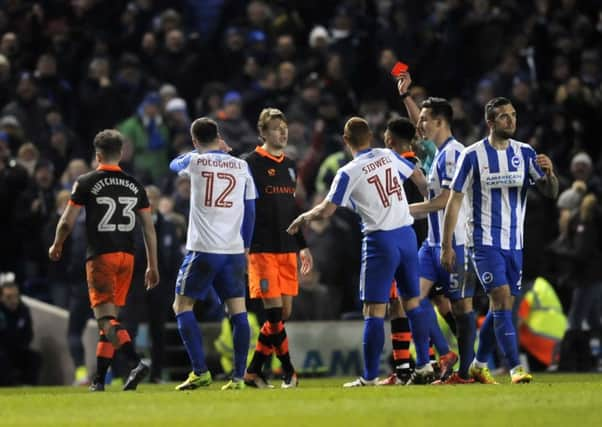 Sending off for Owls Sam Hutchinson