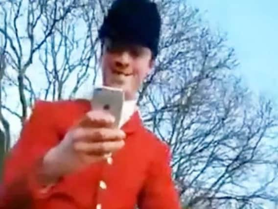 Charles Carter, 33, is filmed confronting a hunt activist.