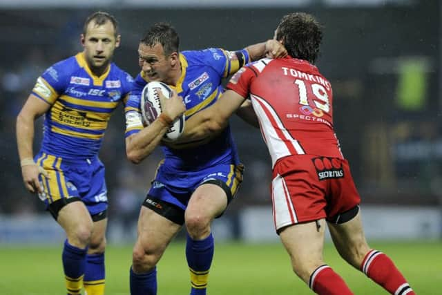 Back to the future: Danny McGuire and Rob Burrow, left, are set to reprise their traditional roles. (Picture: Bruce Rollinson)