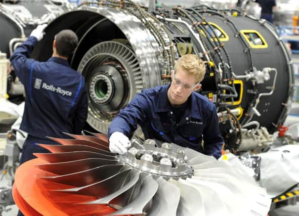 Library photo issued by Rolls-Royce of work being carried out on their BR725 engine  Photo: Rolls-Royce/PA Wire  .