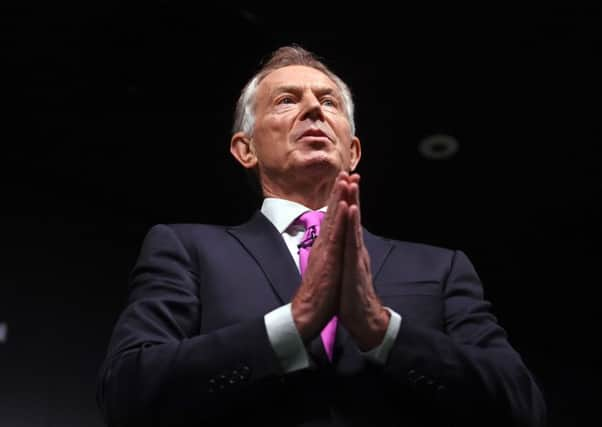 Former Prime Minister Tony Blair during his speech on Brexit at an Open Britain event in central London.