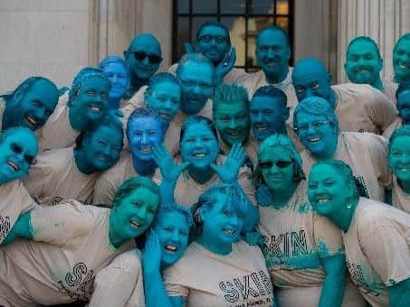 Everyone happy to be "blue" again at the Ferens Art gallery in Hull today