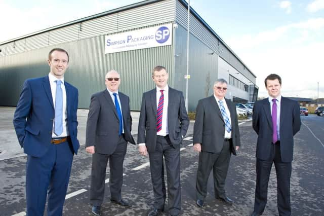 Left to right: Oliver Dawes (Simpson Packaging) Tony Dawes (Simpson Packaging), Andrew Foggitt (Gregory Property Group), John Simonson (Simpson Packaging) and Andrew Dawes (Simpson Packaging).  Picture by Richard Walker