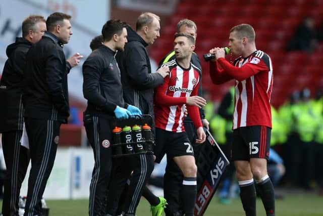 Jay OShea comes on from the bench at Bramall Lane last month. Picture: Simon Bellis/Sportimage