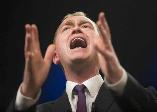 Tim Farron speaks at the Lib Dem Spring conference in York