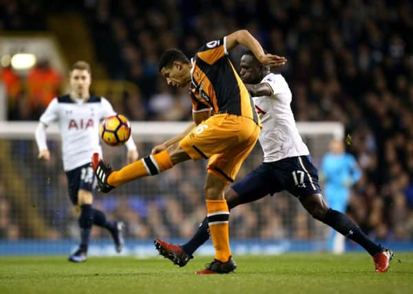 Hull Citys Curtis Davies denies Tottenham Hotspurs Moussa Sissoko (Picture: Steve Patson/PA Wire).