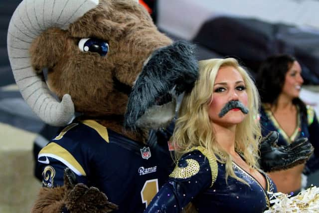 DISENFRANCHISED: St Louis Rams' fans pictured at Wembley back in 2012 during the NFL International Series. Picture: Simon Cooper/PA.