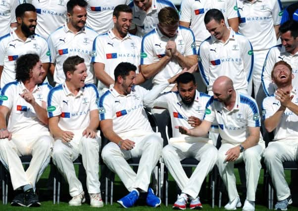 Players have a laugh during the photo call. (Picture: Jonathan Gawthorpe)