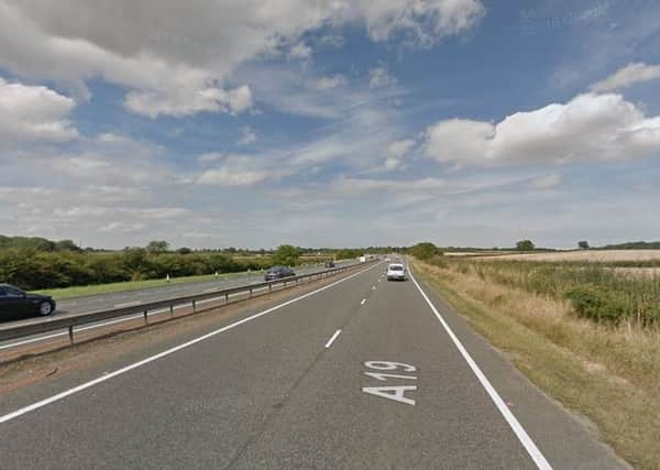 The A19 near Crathorne, where the police chase ended.