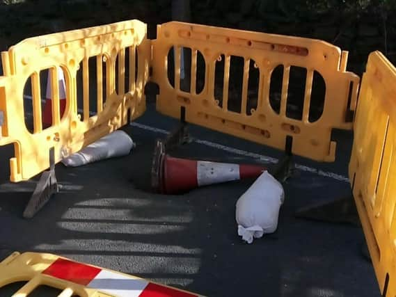 Sinkhole at Windle Royd Lane