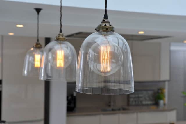 The lights with filament bulbs are from Heal's at Redbrick Mill, Batley