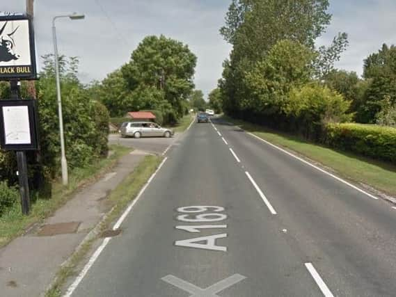 The accident happened near the Black Bull Inn on the A169