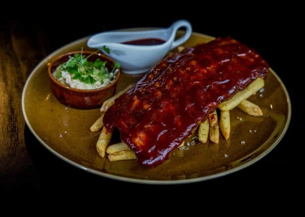 Smoked baby back ribs at Marco's New York Italian in Leeds.