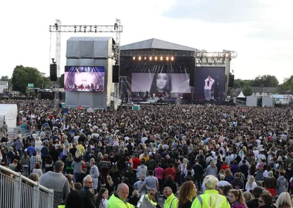 Ariana Grande performing during the One Love Manchester benefit concert for the victims of the Manchester Arena terror attack at Emirates Old Trafford, Greater Manchester. PRESS ASSOCIATION Photo. Picture date: Sunday June 4, 2017. See PA story POLICE Explosion. Photo credit should read: Owen Humphreys/PA Wire