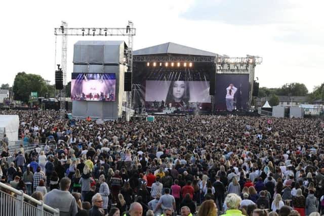 Ariana Grande performing during the One Love Manchester benefit concert for the victims of the Manchester Arena terror attack at Emirates Old Trafford, Greater Manchester. PRESS ASSOCIATION Photo. Picture date: Sunday June 4, 2017. See PA story POLICE Explosion. Photo credit should read: Owen Humphreys/PA Wire