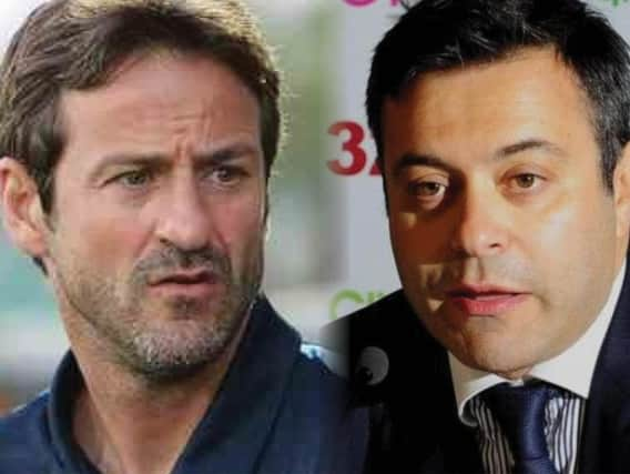 Thomas Christiansen, left, and Leeds United owner Andrea Radrizzani