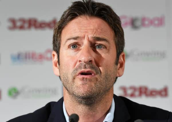 New Leeds United head coach Thomas Christiansen at Elland Road today.  Picture: Bruce Rollinson