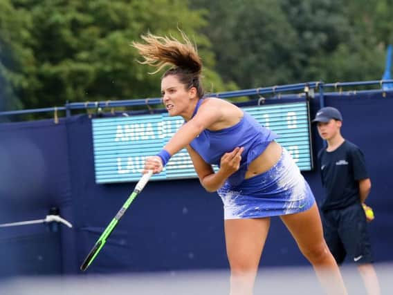 Laura Robson serves during the Aegon Ilkley Tennis championship (Photo: Karen Ross)