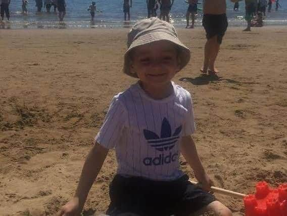 Bradley Lowery on holiday in Scarborough.