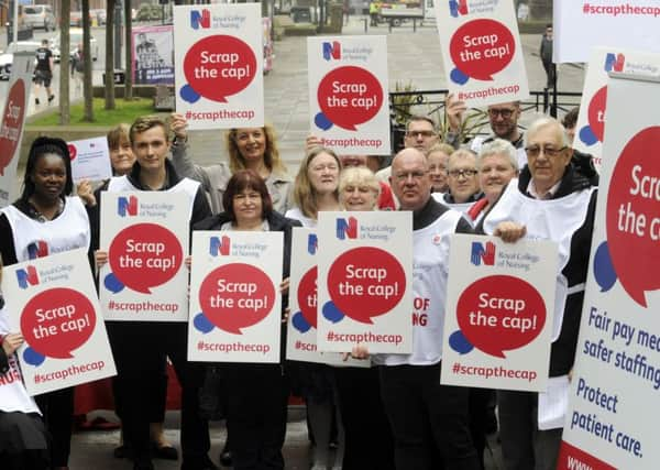 Nurses held a rally over pay in Leeds last Friday.