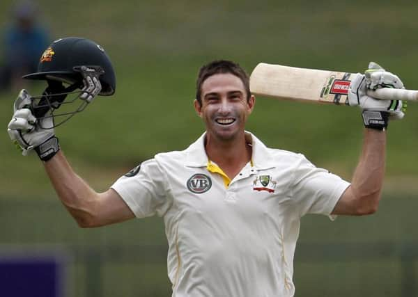 Yorkshire signing Shaun Marsh pictured on reaching his maiden Test century for Australia in 2011 (Picture: Eranga Jayawardena/AP).