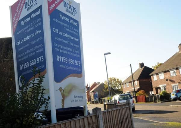 Bovis Homes sign advertising new homes.