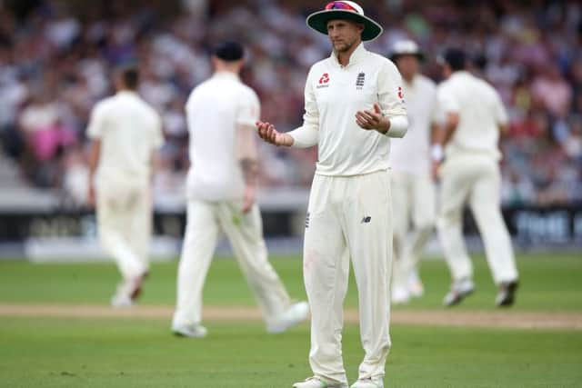 England's Joe Root looks mildly bemused on day three against South Africa at Trent Bridge. Picture: Nick Potts/PA