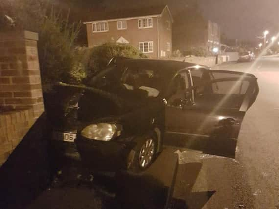 The crashed VW Golf. Photo: West Yorkshire Police