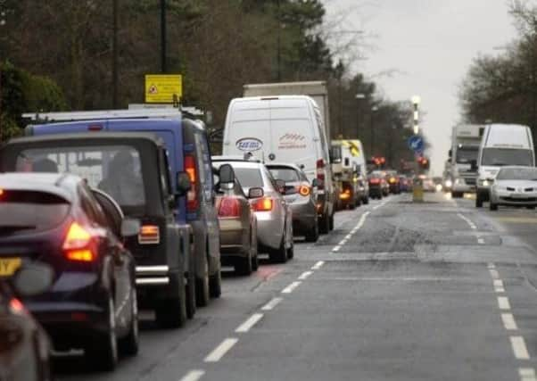 Gridlocked traffic on Leeds Road.