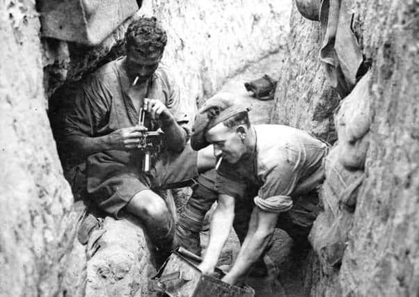 Soldiers during the First World War battle of Passchendaele.