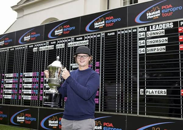 Alsager's Sam Connor with the Matchroom Sport Championship trophy.