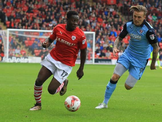 Righ-back Andy Yiadom on the ball for Barnsley last season