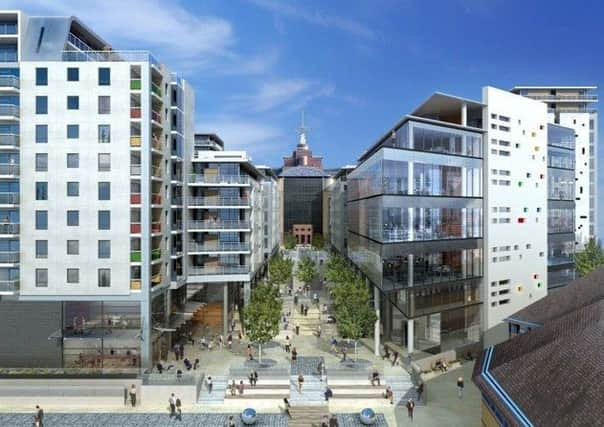 An artist's impression of the Caddick development at Quarry Hill.