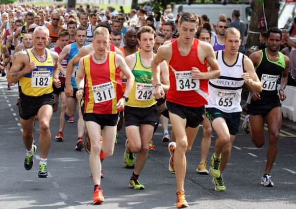 Marc Scott running in the Harrogate 10k for Richmond and Zetland Harriers